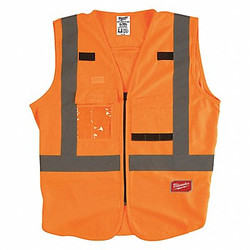 Milwaukee Tool High Visibility Vest,L/XL,Orange/Red 48-73-5072