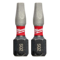 Milwaukee Tool Insert Bit,1/4",Square Recess,#2,1",PK2 48-32-4422
