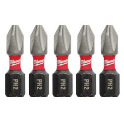 Milwaukee Tool Insert Bit,1/4",Phillips,#2,1",PK5 48-32-4601