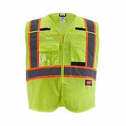 Milwaukee Tool Safety Vest,Polyester,Yellow,2XL/3XL 48-73-5173