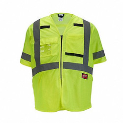 Milwaukee Tool Safety Vest,Polyester,Yellow,4XL/5XL  48-73-5144