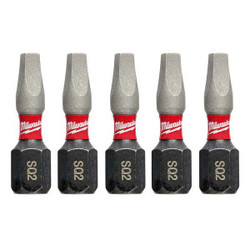 Milwaukee Tool Insert Bit,1/4",Square Recess,#2,1",PK5 48-32-4605