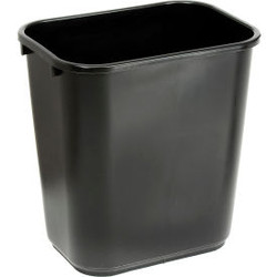 Global Industrial 28-1/8 Qt. Plastic Wastebasket - Black