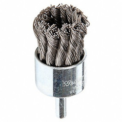 Weiler Knot Wire End Brush,Steel,1-1/8 In. 94111