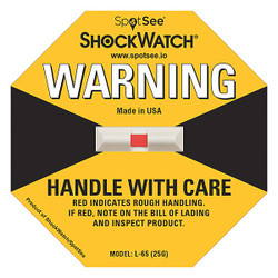 Shockwatch G-Force Indicator Label,25G,PK50  20700