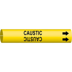 Brady Pipe Marker,Caustic,2 in H,2 in W 4020-C