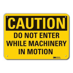 Lyle Rflctv Mach&Operation Caut Sign,10x14in LCU3-0371-RA_14x10