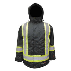 Viking Flame Resistant Rain Jacket,Black,M 3957FRJ-M