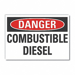 Lyle Combust Diesel Danger Rflctv Lbl,7x10in LCU4-0411-RD_10X7
