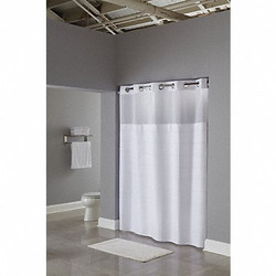 Hookless Shower Curtain,77 in L,71 in W,White HBH20MPT01SL