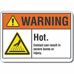 Lyle Hot Surface Warning Sign,10inx14in,Alum LCU6-0001-NA_14X10