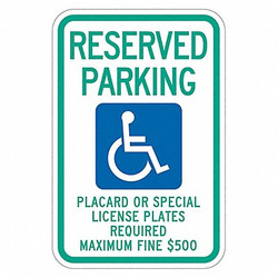 Lyle ADA Handicapped Parking Sign,18" x 12" T1-2161-HI_12x18