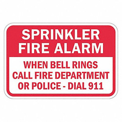 Lyle Rflctv Fire Alarm Sprinkler Sign,12x18in T1-1846-HI_18x12