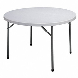Sim Supply Folding Table,Round,Polyethylene,60" Dia  12F628