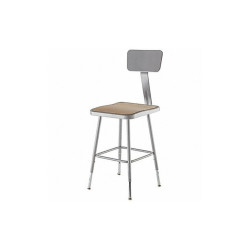 National Public Seating Square Stool,Adjustable Legs,Gray,32"H 6318HB