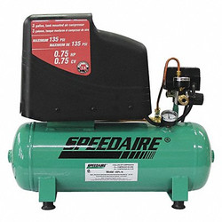 Speedaire Portable Air Compressor,3 gal, Hot Dog 45PL19