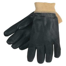 Mcr Safety Gloves,PVC,L,10 in. L,Knit,Sandy,PR,PK12  6520SJ