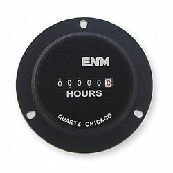 Enm DC Hour Meter,6 Digit,Round,10-80VDC T40B45
