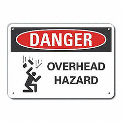 Lyle Rflctv Overhead Hzrd Danger Sign,10x14in LCU4-0254-RA_14X10