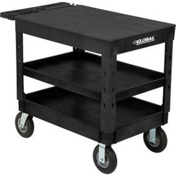 Global Industrial Flat Top Utility Cart w/3 Shelves 44""L x 25-1/2""W x 35-1/2""