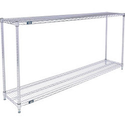 Nexel 2 Shelf Chrome ESD Wire Shelving Unit Starter 72""W x 14""D x 34""H