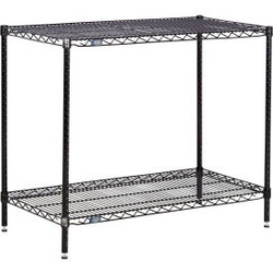 Nexel 2 Shelf Black Epoxy Wire Shelving Unit Starter 42""W x 18""D x 34""H