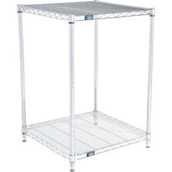 Nexel 2 Shelf Chrome ESD Wire Shelving Unit Starter 24""W x 24""D x 34""H