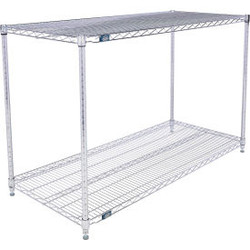 Nexel 2 Shelf Chrome ESD Wire Shelving Unit Starter 54""W x 24""D x 34""H