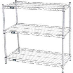 Nexel 3 Shelf Chrome Wire Shelving Unit Starter 36""W x 14""D x 34""H