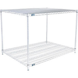 Nexel 2 Shelf Chrome ESD Wire Shelving Unit Starter 48""W x 30""D x 34""H