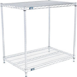 Nexel 2 Shelf Chrome ESD Wire Shelving Unit Starter 36""W x 21""D x 34""H