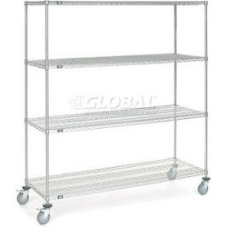 Nexel Chrome ESD Wire Shelf Truck w/4 Shelves 60""L x 18""W x 60""H