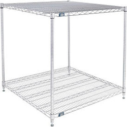 Nexel 2 Shelf Chrome ESD Wire Shelving Unit Starter 36""W x 36""D x 34""H