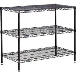 Nexel 3 Shelf Black Epoxy Wire Shelving Unit Starter 60""W x 24""D x 34""H