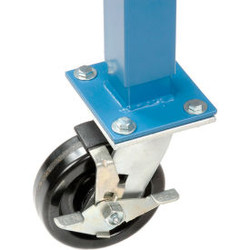 Global Industrial 5"" Phenolic Swivel Casters with Brakes Blue - Set of 4