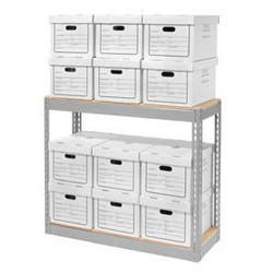 Global Industrial Record Storage With Boxes 42""W x 15""D x 36""H - Gray