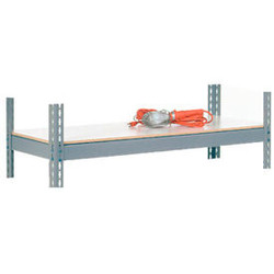 Global Industrial Additional Shelf Double Rivet Melamine Deck 96""W x 48""D Gray
