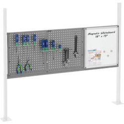 Global Industrial 36"" Pegboard & 18"" Whiteboard Panel Kit 60""W Gray