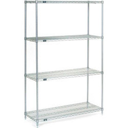 Nexel 4 Shelf Stainless Steel Wire Shelving Unit Starter 48""W x 36""D x 63""H