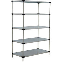 Nexel 5 Shelf Galvanized Steel Solid Shelving Unit Starter 36""W x 24""D x 63""H