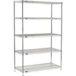 Nexel 5 Shelf Chrome ESD Wire Shelving Unit Starter 42""W x 24""D x 63""H