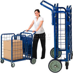 Global Industrial Fold-A-Way Stock Cart w/2 Shelves 750 lb. Cap 38""L x 28""W x