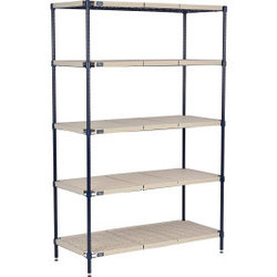 Nexel Nexelite 5 Shelf Vented Plastic Mat Shelving Unit Starter 48""W x 24""D x