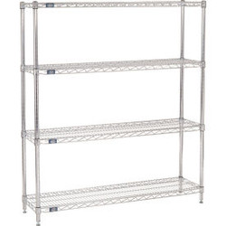 Nexel 4 Shelf Chrome Wire Shelving Unit Starter 48""W x 12""D x 54""H