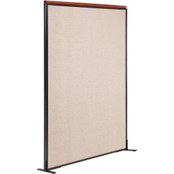Interion Deluxe Freestanding Office Partition Panel 48-1/4""W x 97-1/2""H Tan