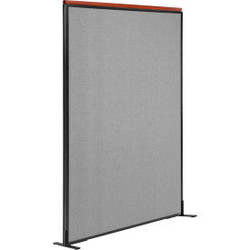 Interion Deluxe Freestanding Office Partition Panel 48-1/4""W x 97-1/2""H Gray