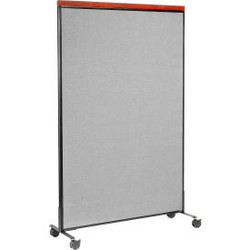Interion Mobile Deluxe Office Partition Panel 48-1/4""W x 100-1/2""H Gray
