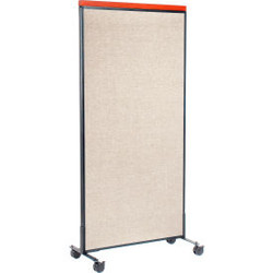 Interion Mobile Deluxe Office Partition Panel 36-1/4""W x 100-1/2""H Tan
