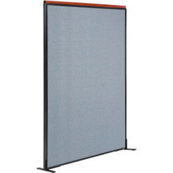 Interion Deluxe Freestanding Office Partition Panel 48-1/4""W x 97-1/2""H Blue