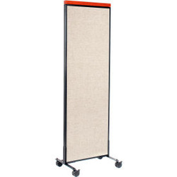 Interion Mobile Deluxe Office Partition Panel 24-1/4""W x 100-1/2""H Tan